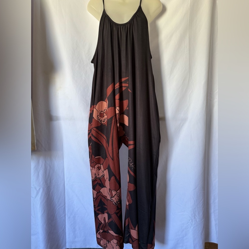Striking Black and Red Artistic Jumpsuit